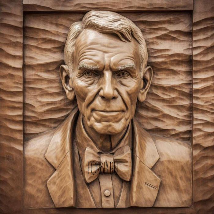 Henry Ford founder of Ford Motor Co 2 stl model for CNC