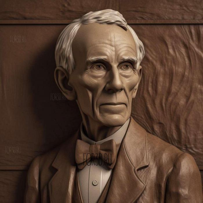 Henry Ford founder of Ford Motor Co 3 stl model for CNC
