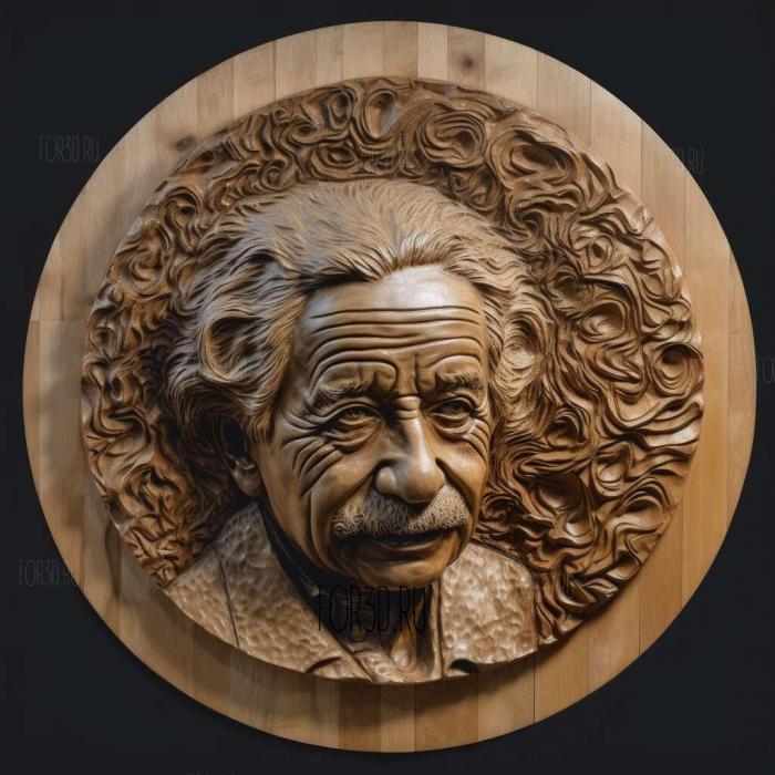 Albert Einstein Decimated 2 stl model for CNC