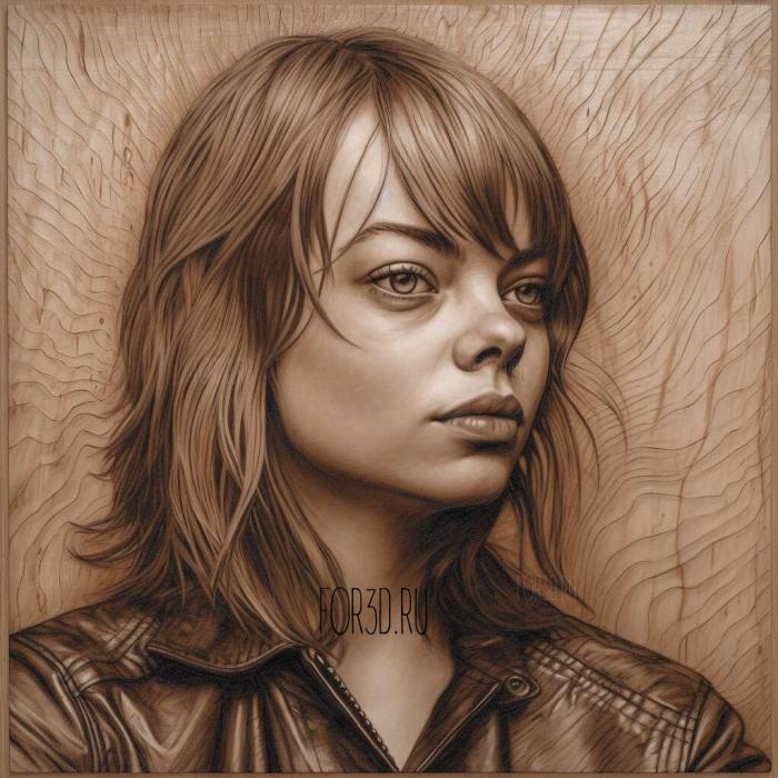 Emily Jean Emma Stone 4 stl model for CNC