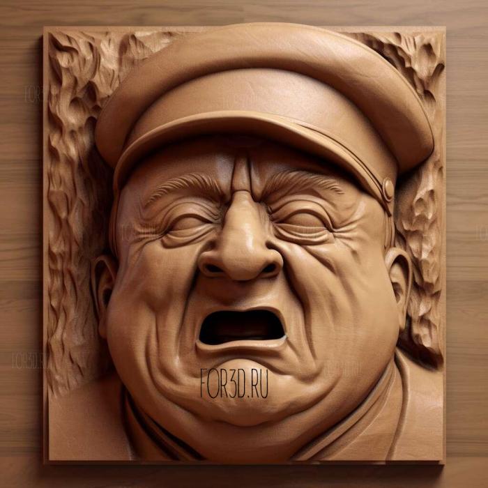 Mussolini caricature 1 stl model for CNC