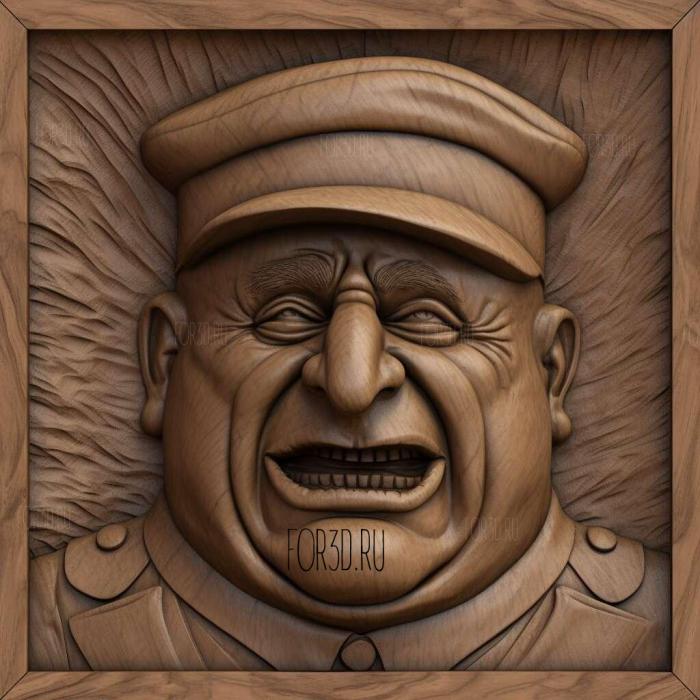 Mussolini caricature 2 stl model for CNC