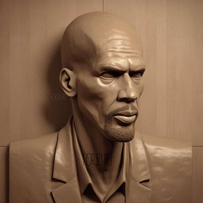 Kareem Abdul Jabbar 4 stl model for CNC