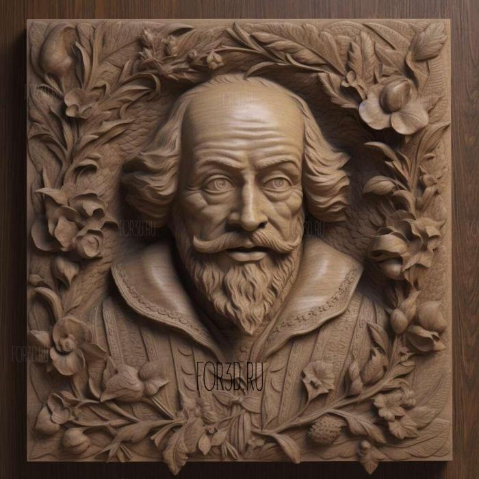 Edward de VereWilliam Shakespeare 2 stl model for CNC