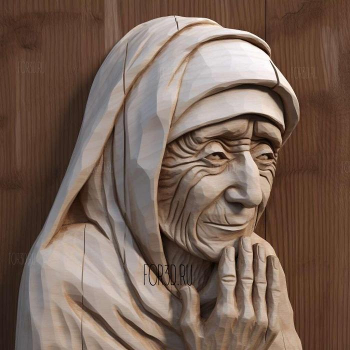 Mother Teresa missionary nun 2 stl model for CNC