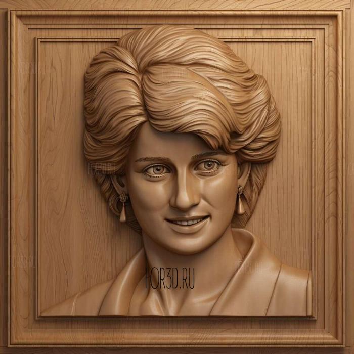 Diana Princess of Wales 1 stl model for CNC