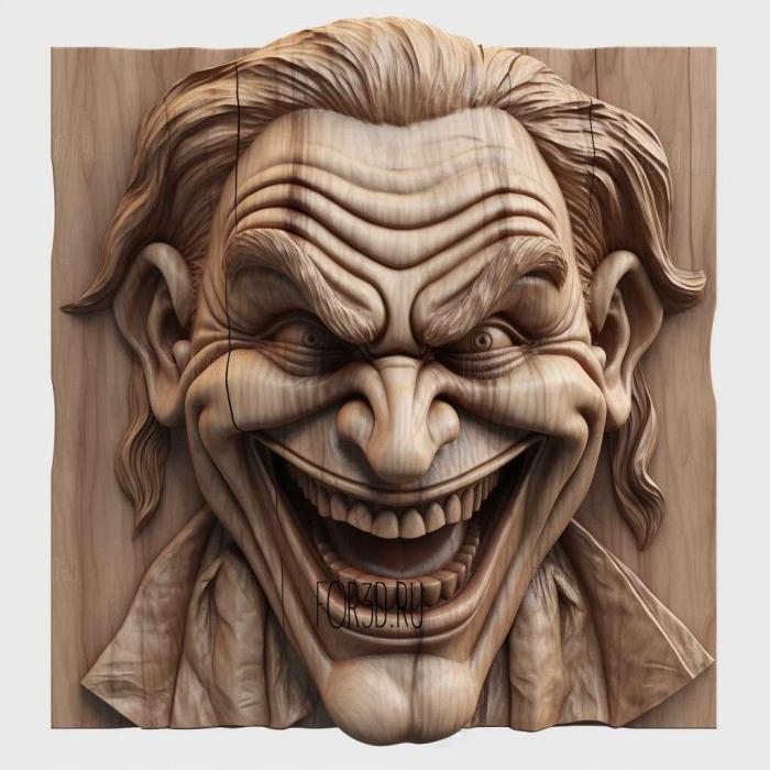 Joker animated expression 1 stl model for CNC