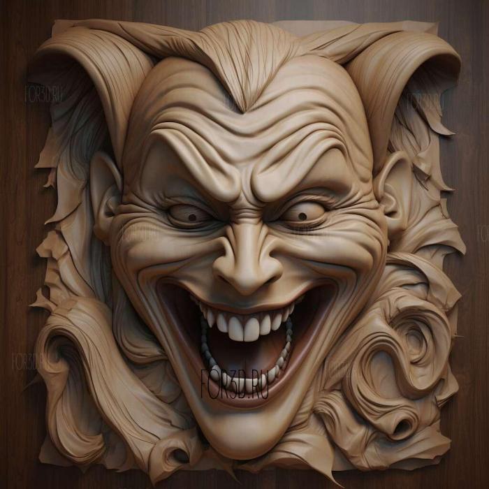 Joker animated expression 4 stl model for CNC