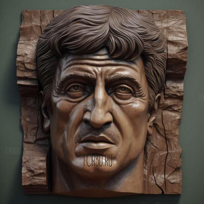 Sylvester Stallone head 1 stl model for CNC