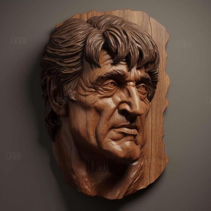 Sylvester Stallone head 2 stl model for CNC