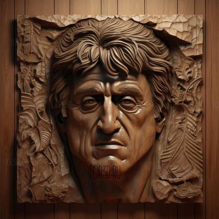 Sylvester Stallone head 3 stl model for CNC