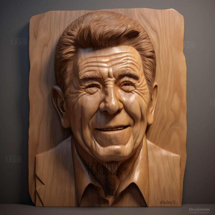 Ronald Reagan caricature 3 stl model for CNC