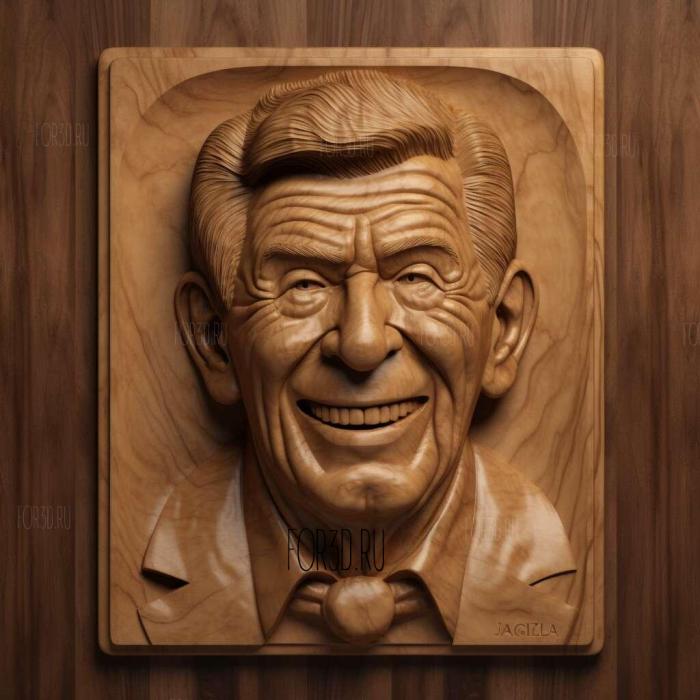 Ronald Reagan caricature 4 stl model for CNC