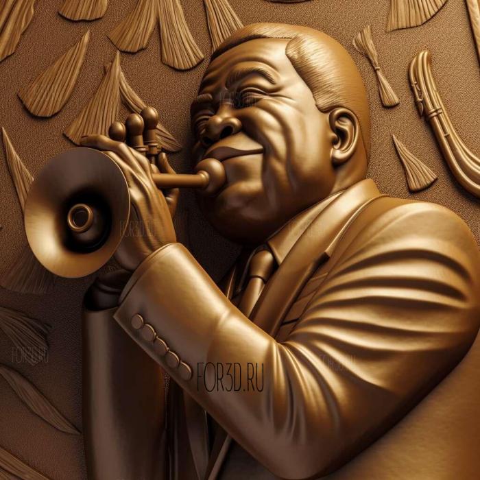 Louis Armstrong jazz musician 1 stl model for CNC