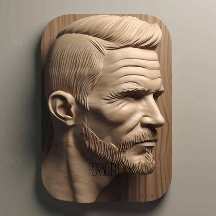 David Beckham head 3 stl model for CNC