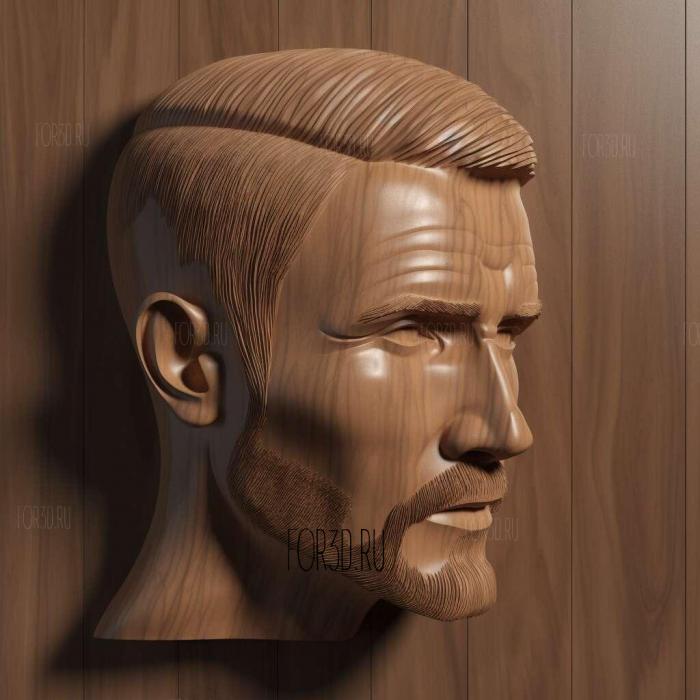 David Beckham head 4 stl model for CNC