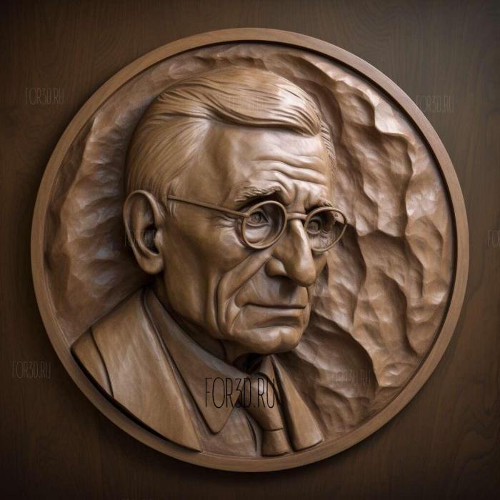 Kurt Godel mathematician 2 stl model for CNC