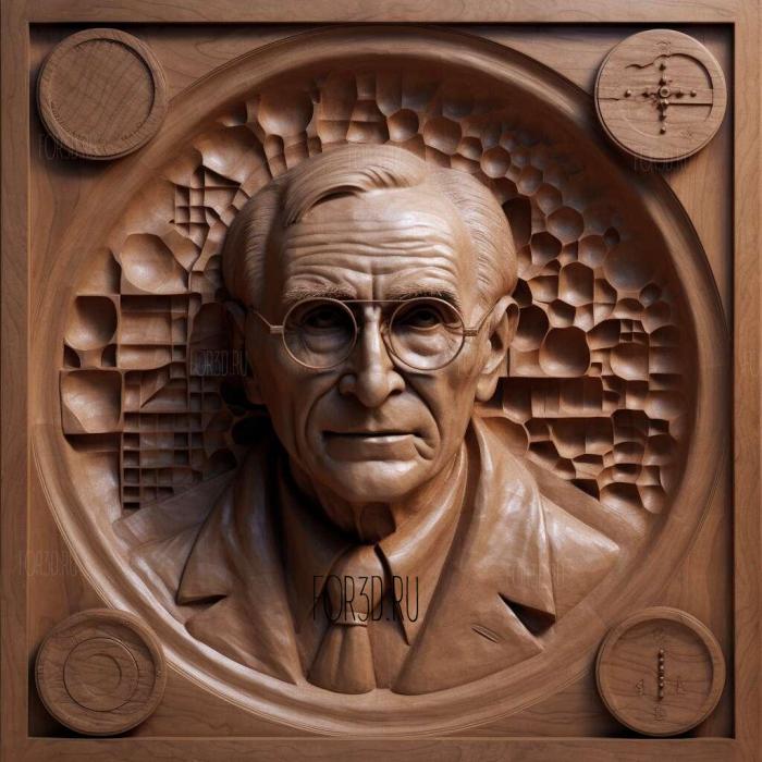 Kurt Godel mathematician 3 stl model for CNC