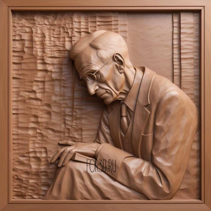 Kurt Godel mathematician 4 stl model for CNC