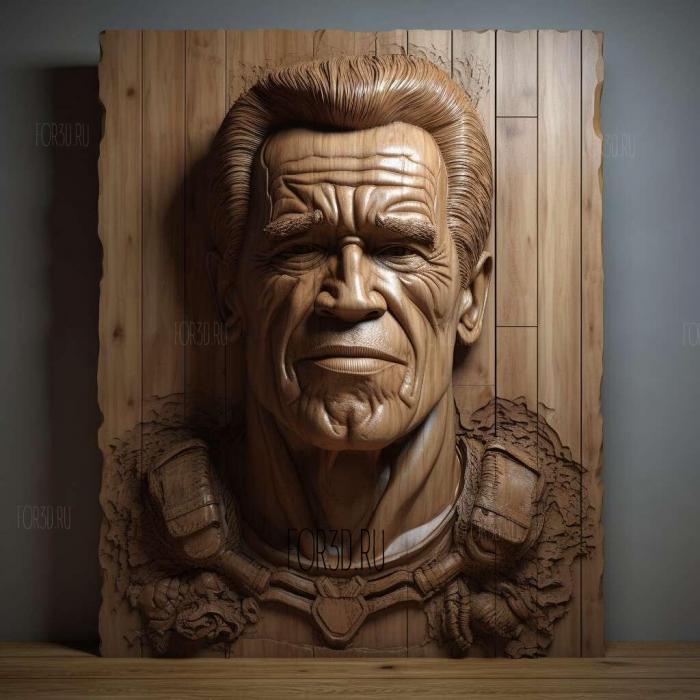 Arnold Schwarzenegger 3 stl model for CNC