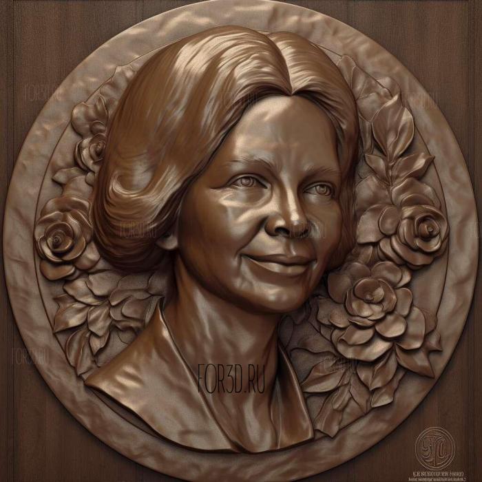 Bronze ure of Rosalynn Carter 4 stl model for CNC