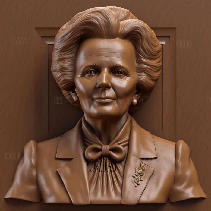 Margaret Thatcher British Prime Minister 2 stl model for CNC