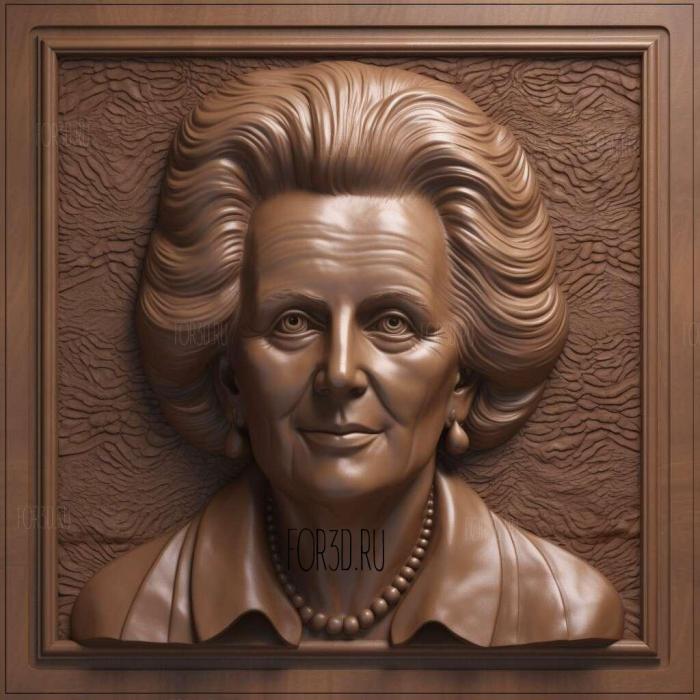 Margaret Thatcher British Prime Minister 3 stl model for CNC