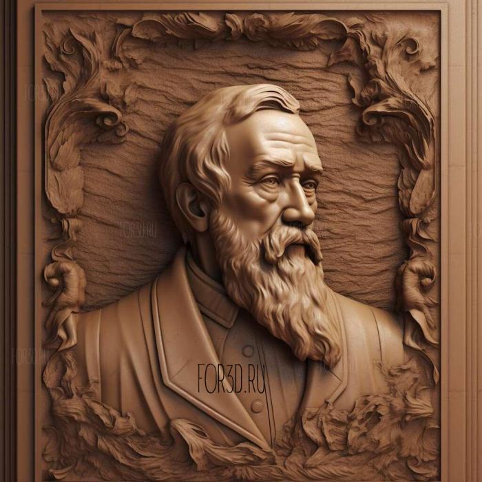 Nekrasov Nikolay Alekseevich 1821 1878 2 stl model for CNC