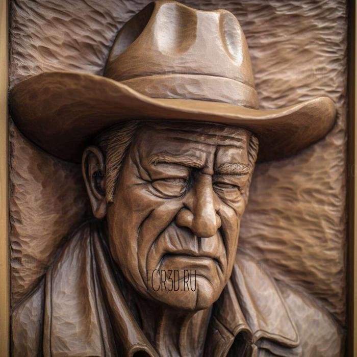 Rooster Cogburn eal Courage John Wayne 3 stl model for CNC