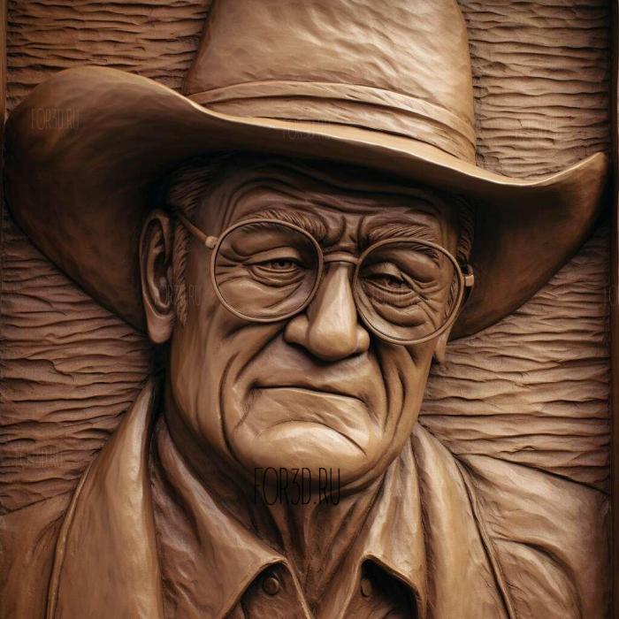 Rooster Cogburn eal Courage John Wayne 4 stl model for CNC