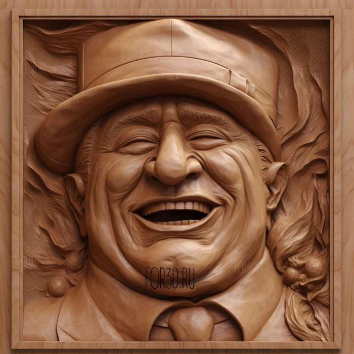 Mussolini caricature 4 stl model for CNC