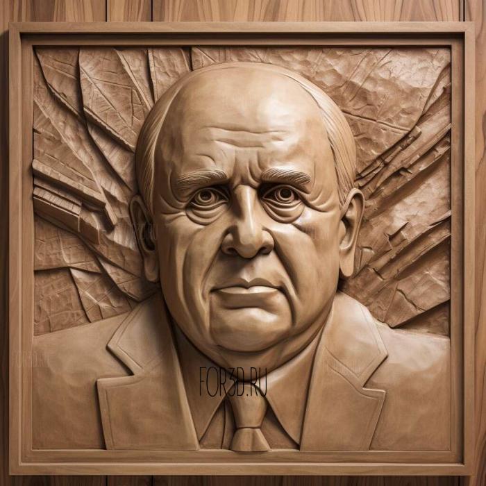 Mikhail Gorbachev Soviet reformer 2 stl model for CNC