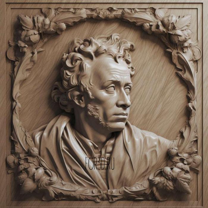 Alexander Sergeyevich Pushkin was a Russian poet 4 stl model for CNC