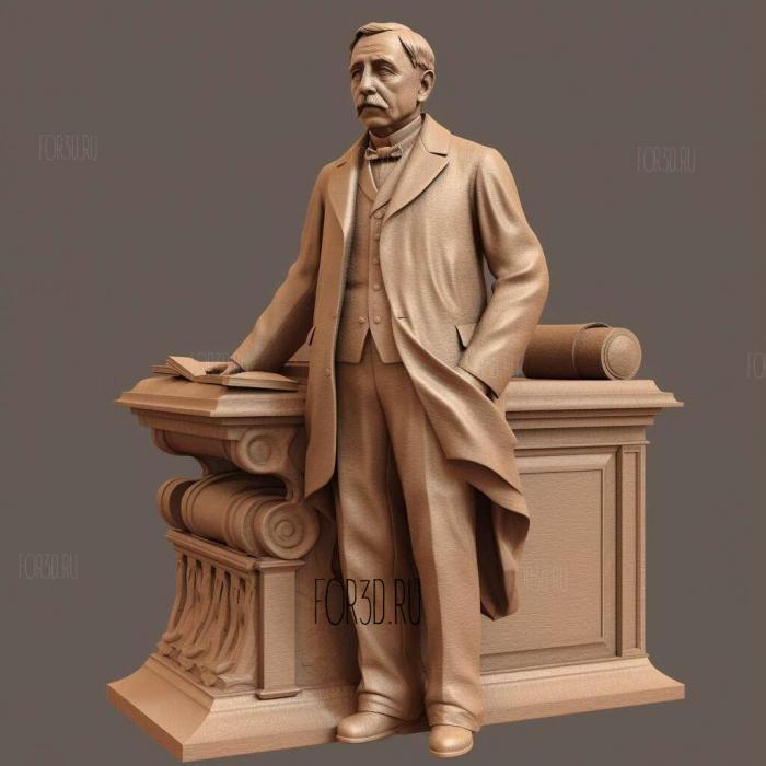 HG Wells Statue by Wesley W Harland 1 stl model for CNC