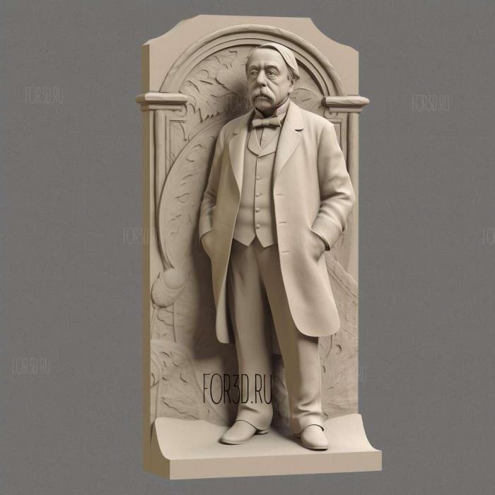 HG Wells Statue by Wesley W Harland 2 stl model for CNC