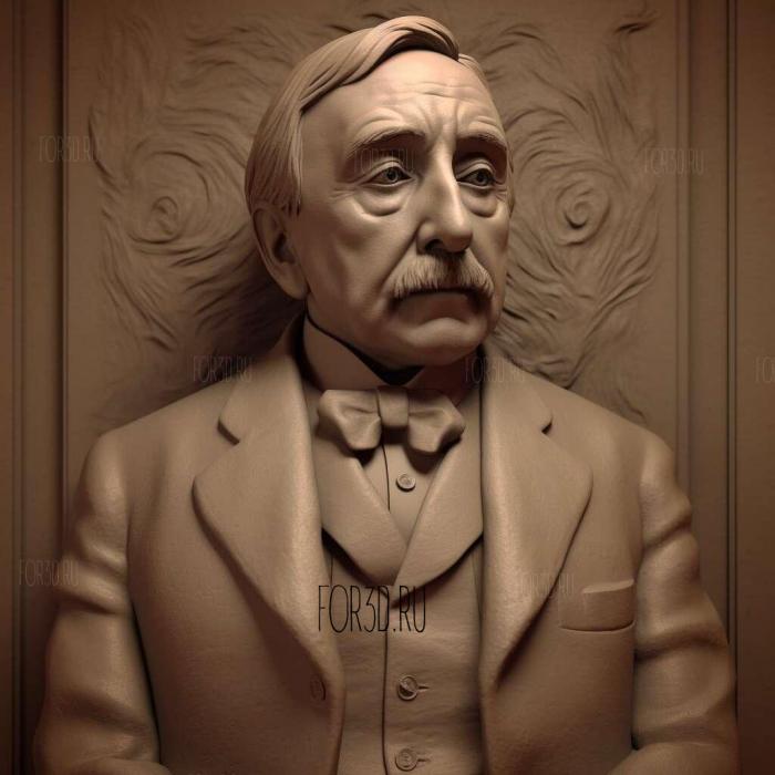 HG Wells Statue by Wesley W Harland 4 stl model for CNC