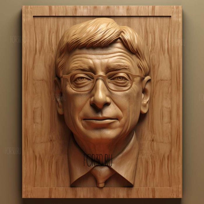 William Henry Bill Gates III 2 stl model for CNC