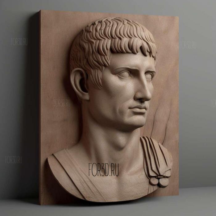 Octavian Augustus 3 stl model for CNC