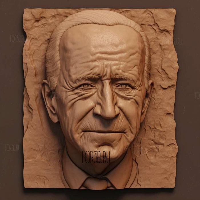 Joe Biden stylized 3D caricature 1 stl model for CNC