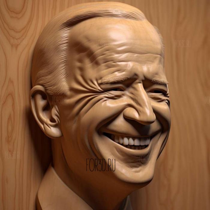 Joe Biden stylized 3D caricature 3 stl model for CNC