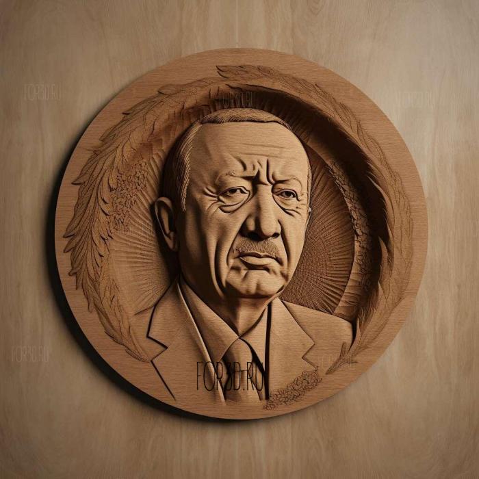 Recep Tayyip Erdogan 1 stl model for CNC