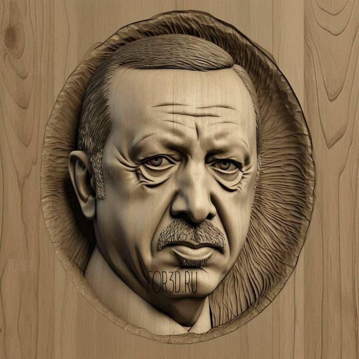 Recep Tayyip Erdogan 2 stl model for CNC