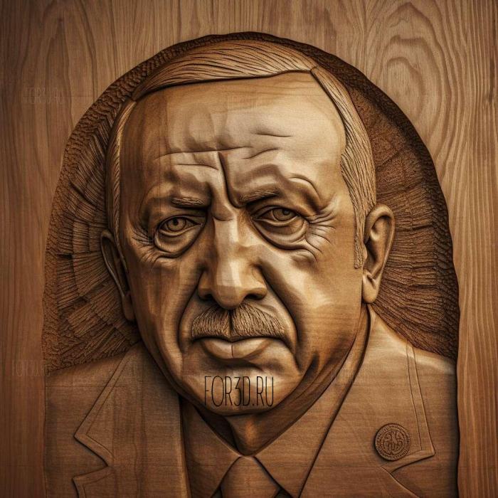 Recep Tayyip Erdogan 3 stl model for CNC