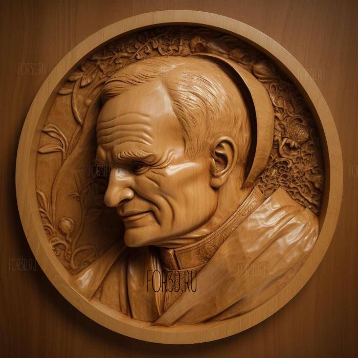 Pope John Paul II 1 stl model for CNC