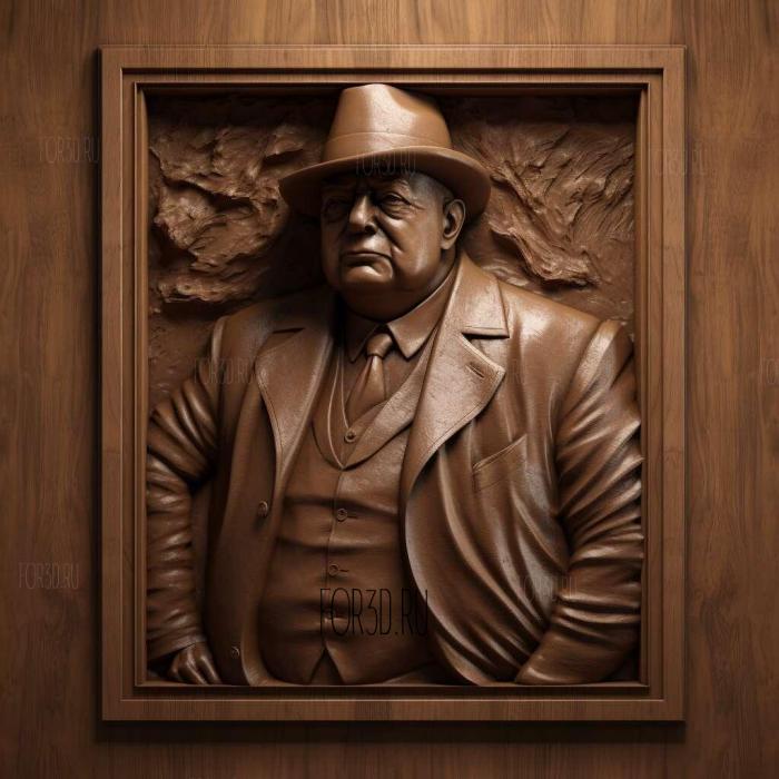 Winston Churchill British Prime Minister 3 stl model for CNC