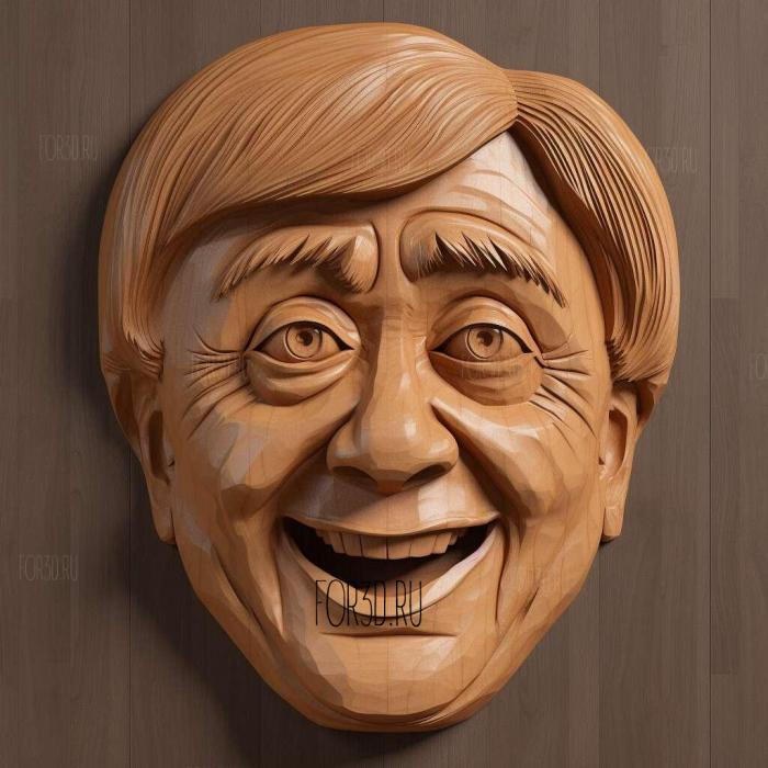 Angela Merkel caricature 1 stl model for CNC