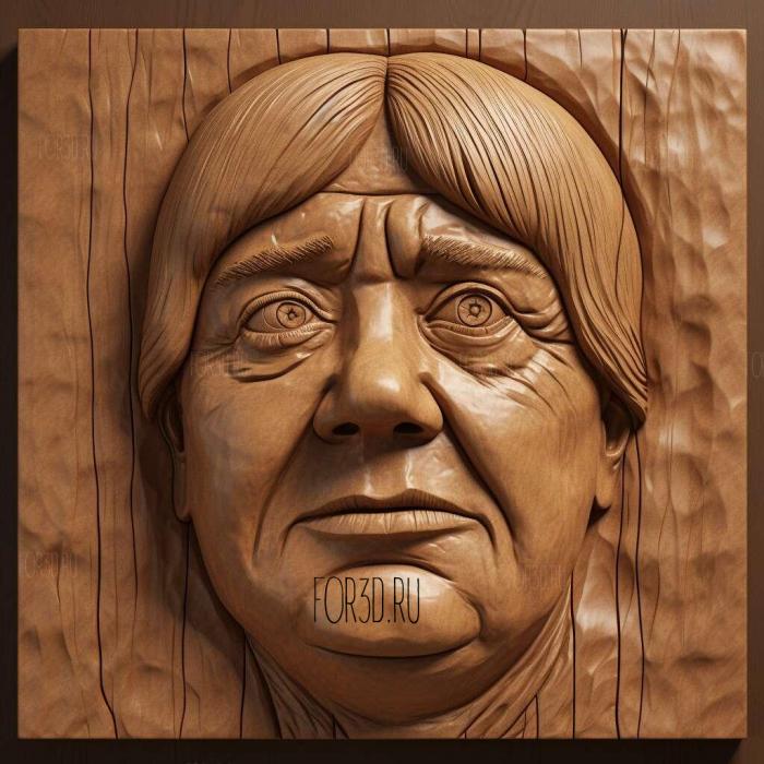 Angela Merkel caricature 2 stl model for CNC