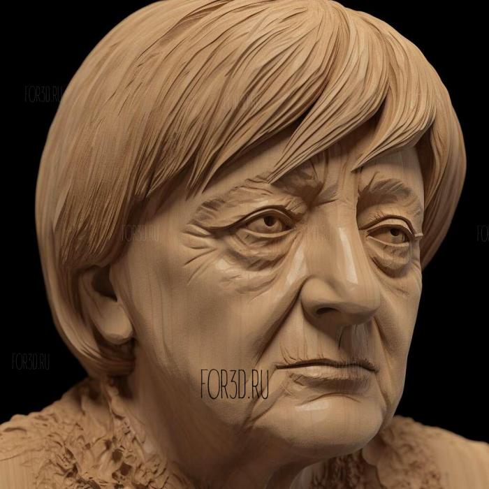 Angela Merkel caricature 4 stl model for CNC