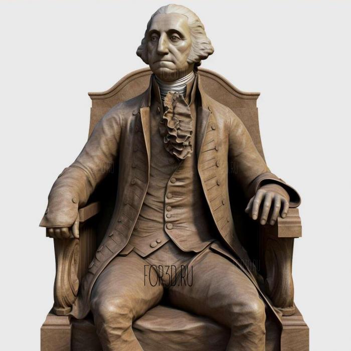 George Washington Greenough Statue 1840 4 stl model for CNC