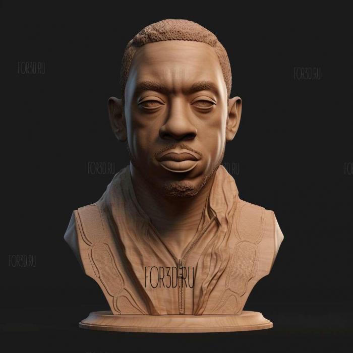 Ludacris bust for 3D ing 1 stl model for CNC